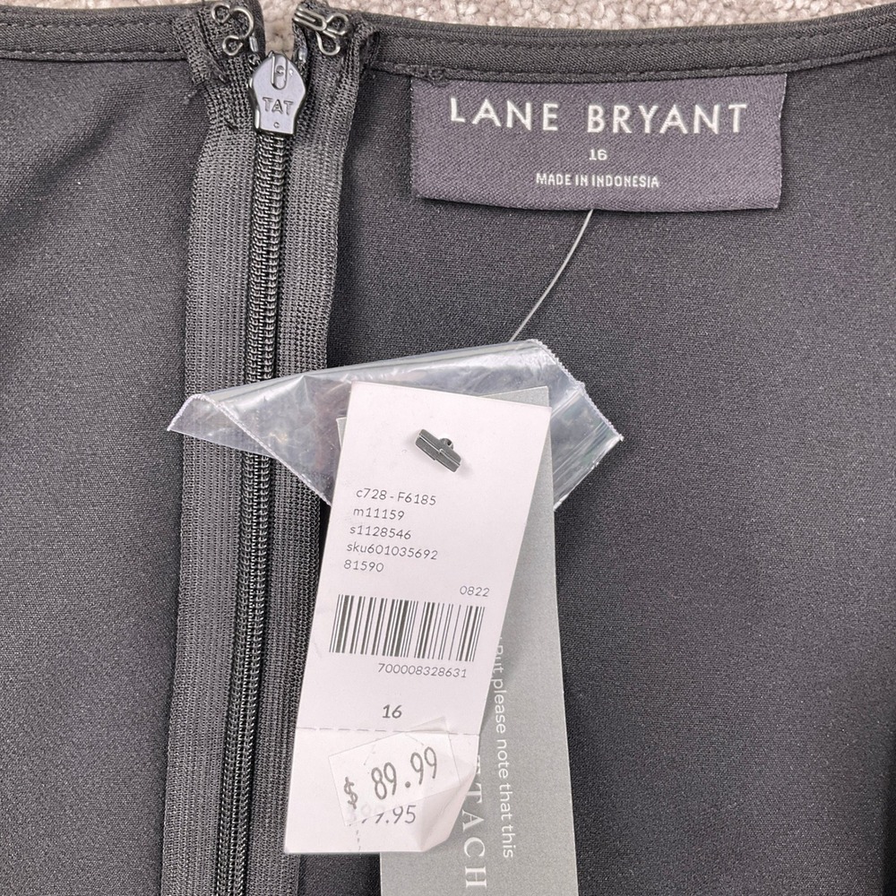 Lane Bryant Women's Jumpsuit Size 16 Black Belted Career Business New w/ Tags - Picture 2 of 11